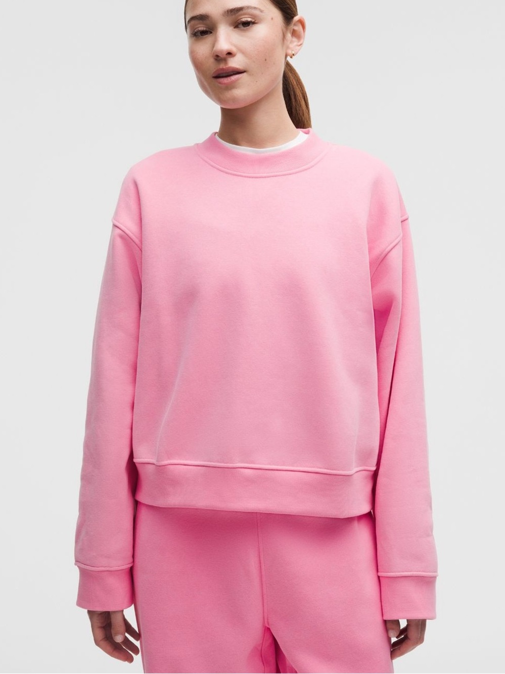 Lululemon Women's Steady State SuperLoft Crew Candy Cloud Pink Size XL NWT - Picture 7 of 10